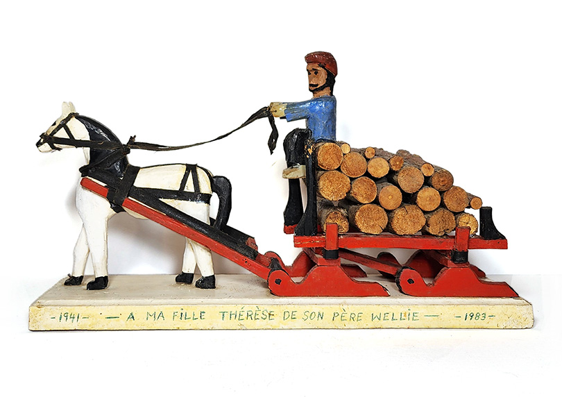 Horse Pulling Log Sled