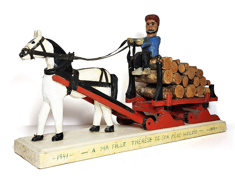 Horse Pulling Log Sled