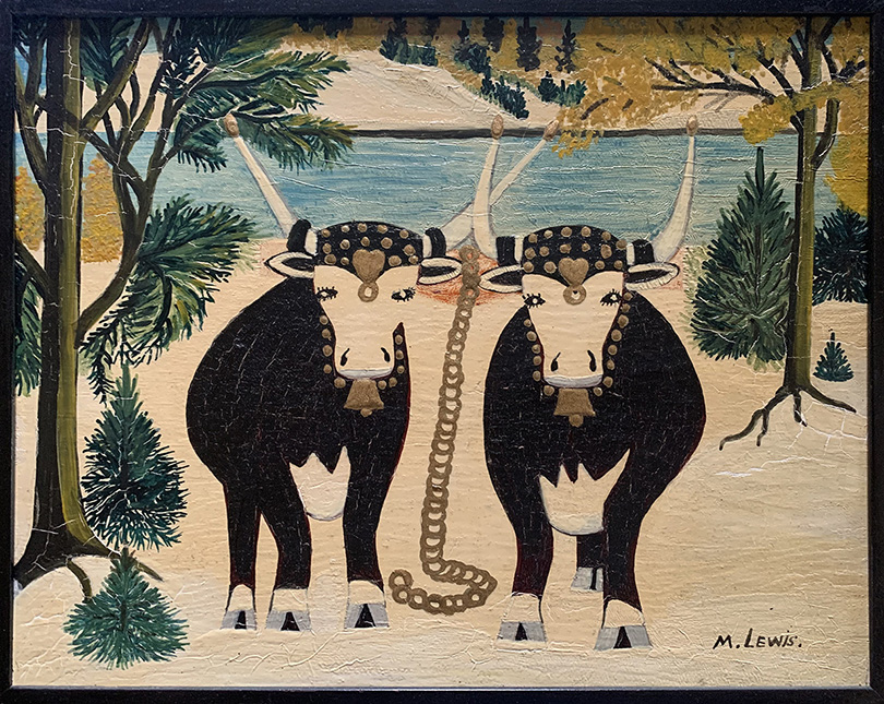 Maud Lewis Oxen In Winter