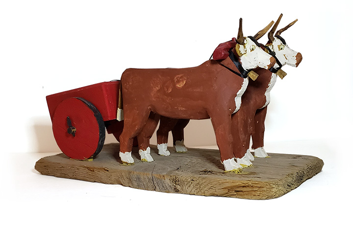 Oxen And Red Cart
